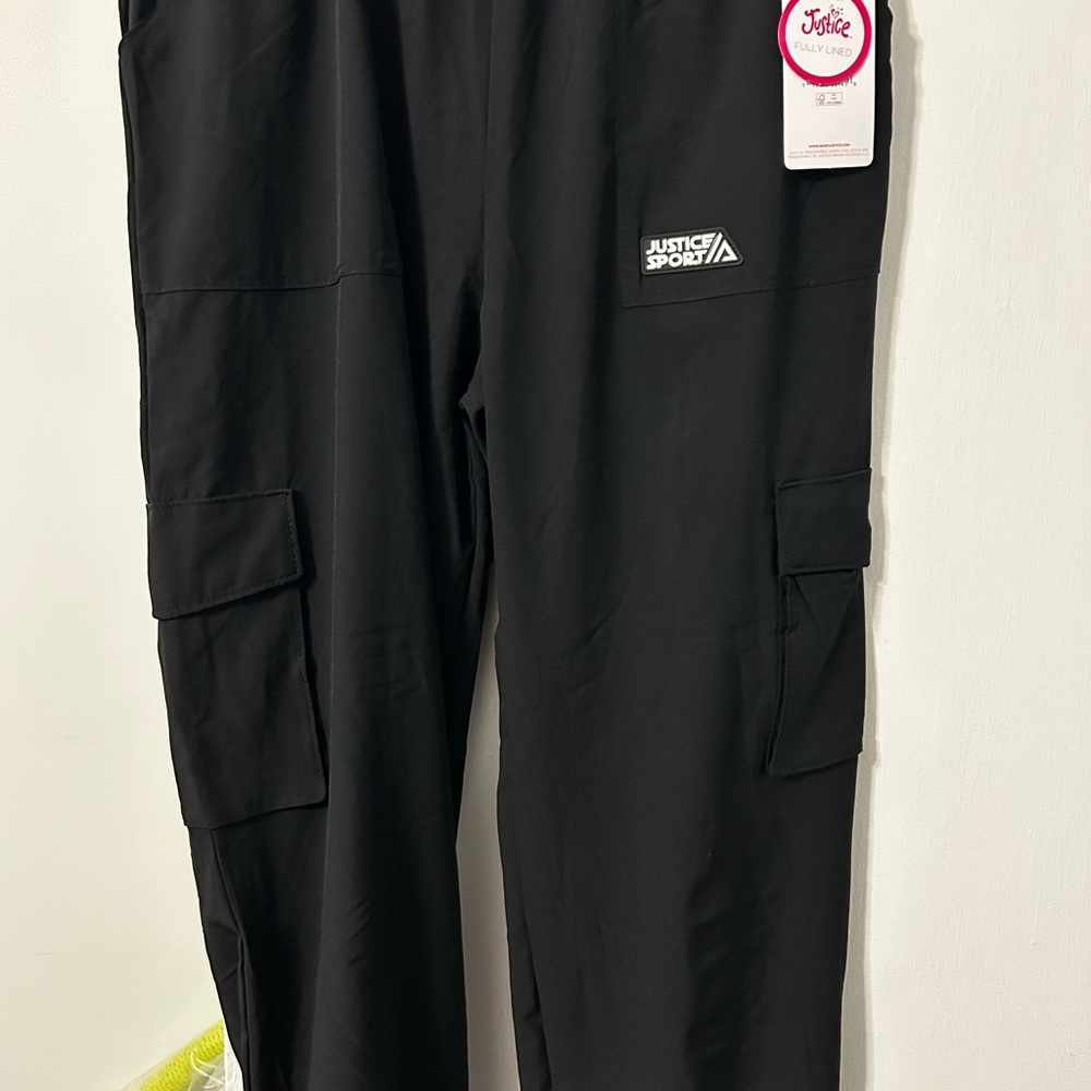 Justice Black Cargo Joggers for Kids
